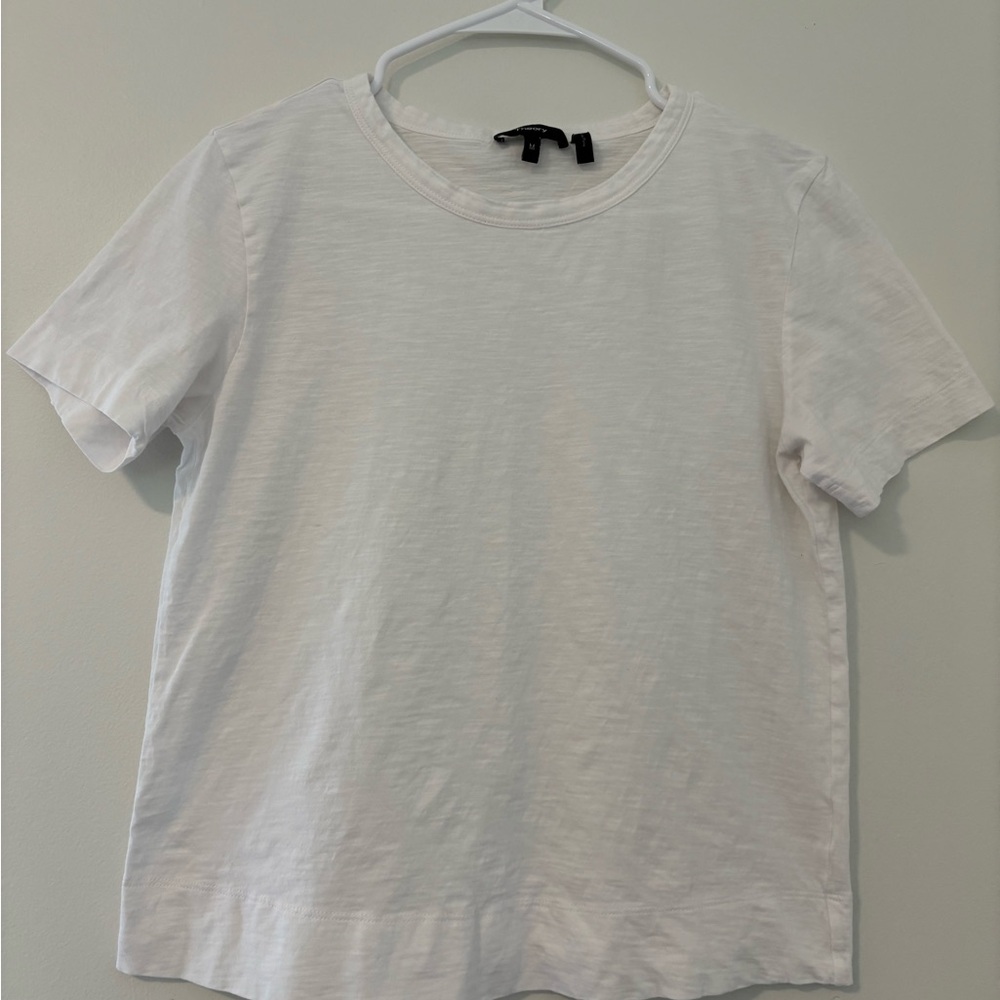 Theory White Short Sleeve Crewneck Tee